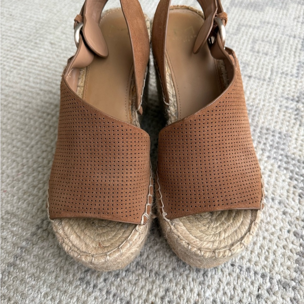 Marc Fisher LTD Brown Espadrille Wedge Sandals